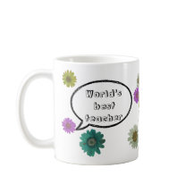 Bästa lärare med Roligtens botaniska Blommigt desi