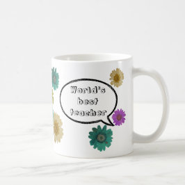 Bästa lärare med Roligtens botaniska Blommigt desi Kaffemugg