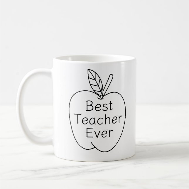 Bästa lärare någonsin Apple-disposition Kaffemugg (Vänster)