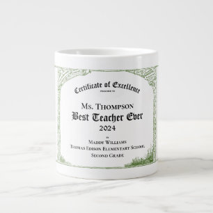Bästa lärare någonsin, bevis på excellens jumbo mugg