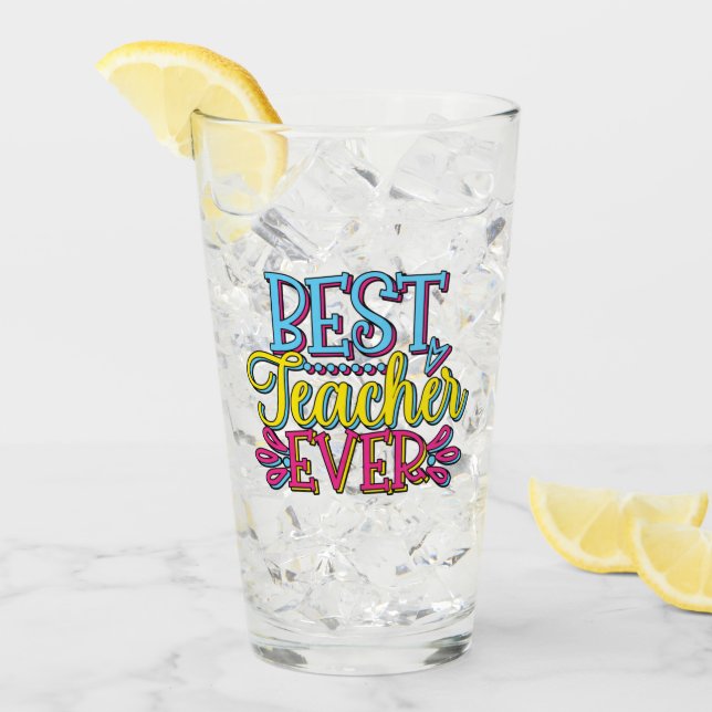 Bästa lärare någonsin glaskopp (Framsida Ice)