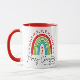 Bästa lärare någonsin God jul Modern Rainbow Mugg