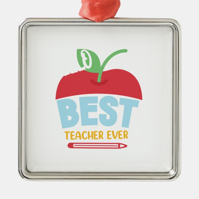 Bästa lärare någonsin julgransprydnad metall (Framsidan)