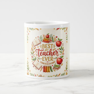 Bästa lärare någonsin Mugg Apple Bok Present Kaffe Jumbo Mugg