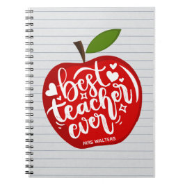 Bästa lärare någonsin Namn Red Apple Back to schoo Anteckningsbok