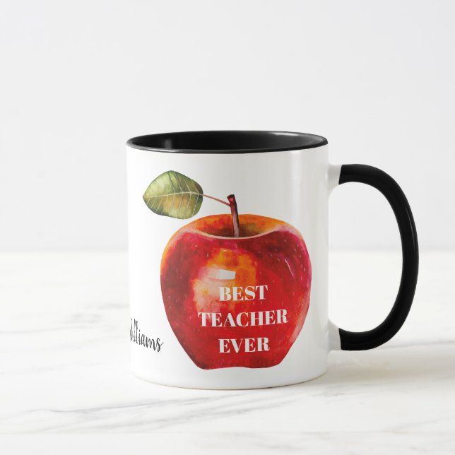 BÄSTA LÄRARE NÅGONSIN Namn Red Apple Mugg (Höger)
