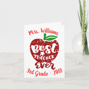 Bästa lärare någonsin Personlig Apple Note Card Tack Kort