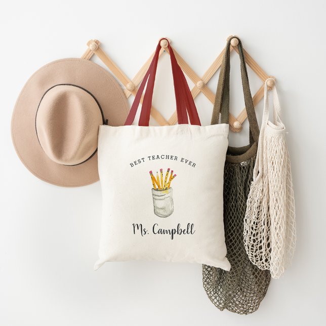 Bästa lärare någonsin | PERSONLIG Tygkasse (Skapare uppladdad)