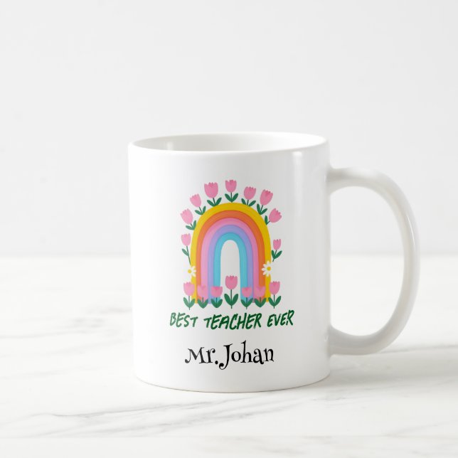 Bästa lärare någonsin Rainbow Mugg (Höger)