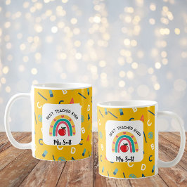 Bästa lärare någonsin regnbåge namn kaffemugg