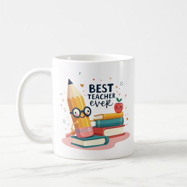 Bästa lärare någonsin Tacksamhetspresent Kaffemugg (Vänster)
