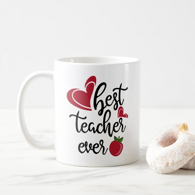 Bästa lärare någonsin typografi lärare kaffemugg (Med munk)