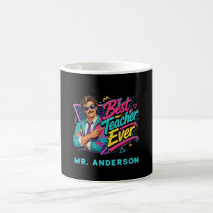 Bästa läraren någonsin! Anpassad 80-tals retro för Kaffemugg