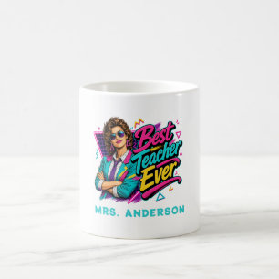 Bästa läraren någonsin! Anpassad 80-tals retro för Kaffemugg