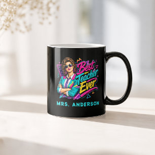 Bästa läraren någonsin! Anpassad 80-talsretro med  Kaffemugg