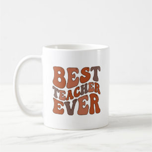 Bästa läraren någonsin – Retro vågig lärare design Kaffemugg