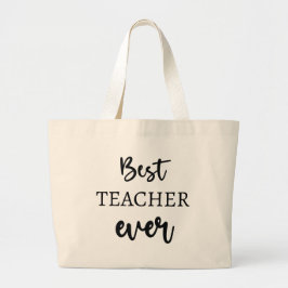 Bästa Läraren Någonsin Script Typografi Tote Jumbo Tygkasse