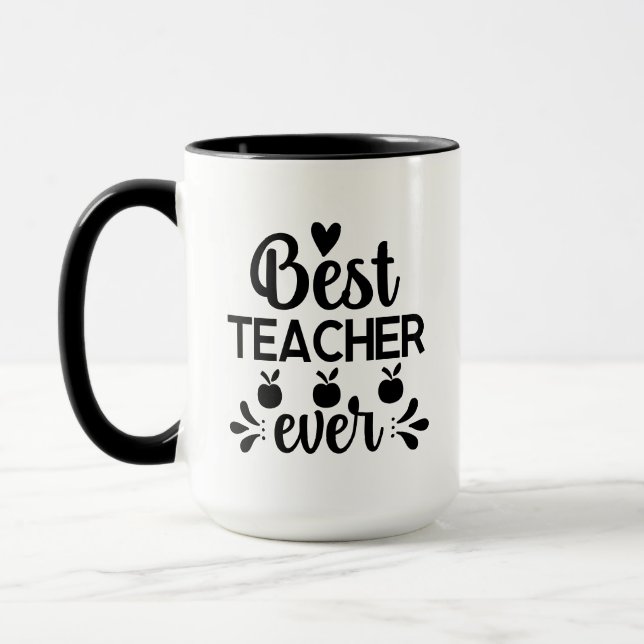 Bästa läraren någonsin Wordart Mugg (Vänster)