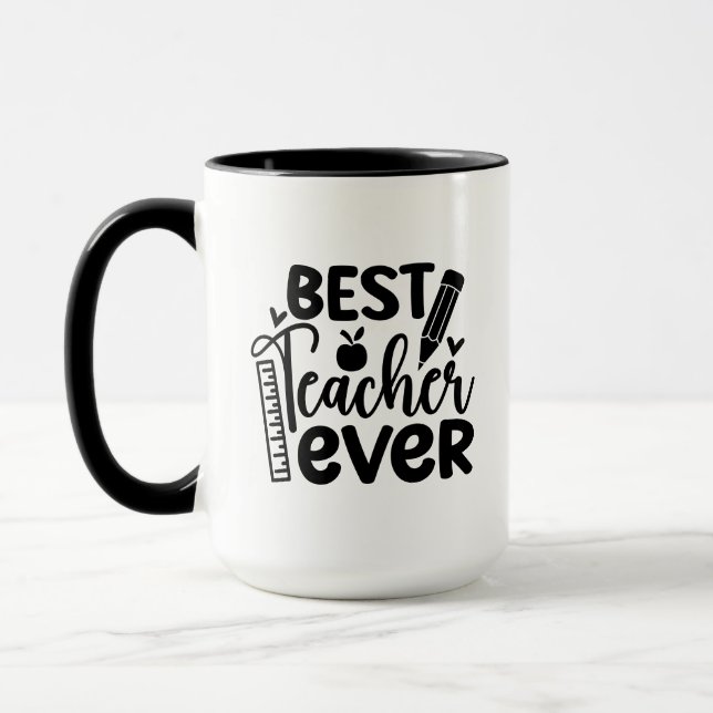 Bästa läraren någonsin Wordart Mugg (Vänster)