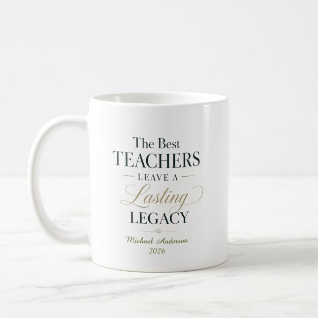 Bästa lärarlegacy kaffemugg (Vänster)