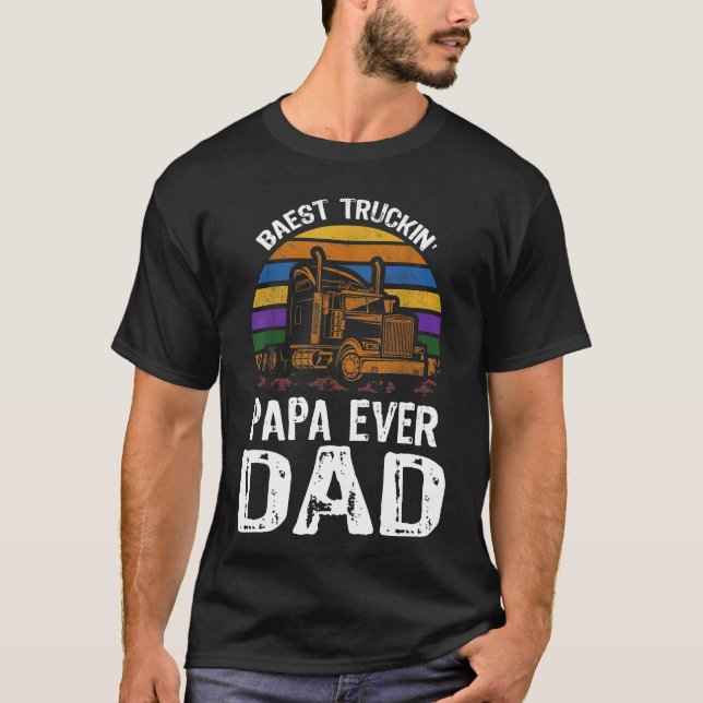 Bästa lastbilschaufförer i Pappa någonsin Lastbil  T Shirt (Framsida)
