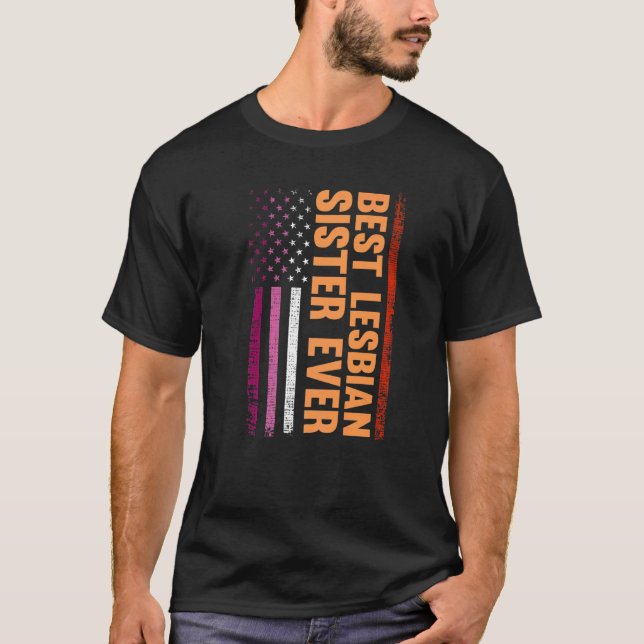 Bästa Lesbisk-syster någonsin LGB Lesbisk Gay prid T Shirt (Framsida)