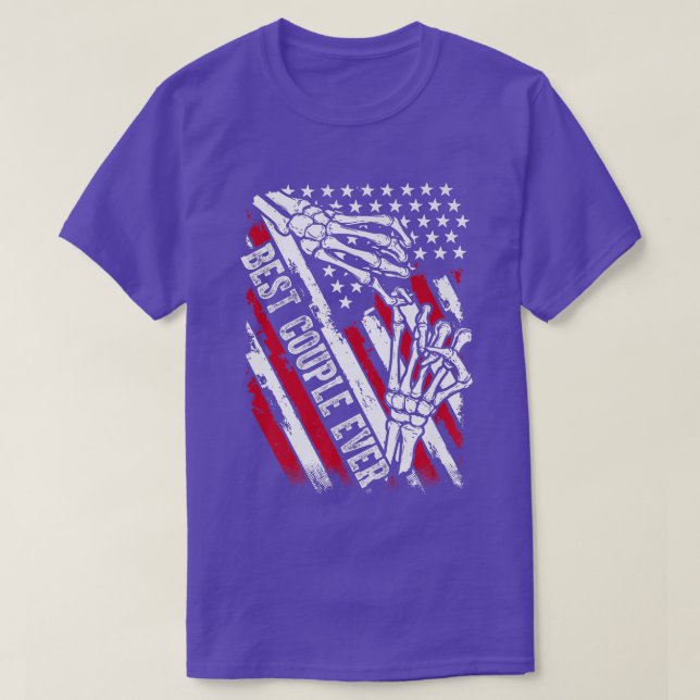 Bästa lilla någonsin Skeleton Händer USA flagga  T Shirt (Design framsida)
