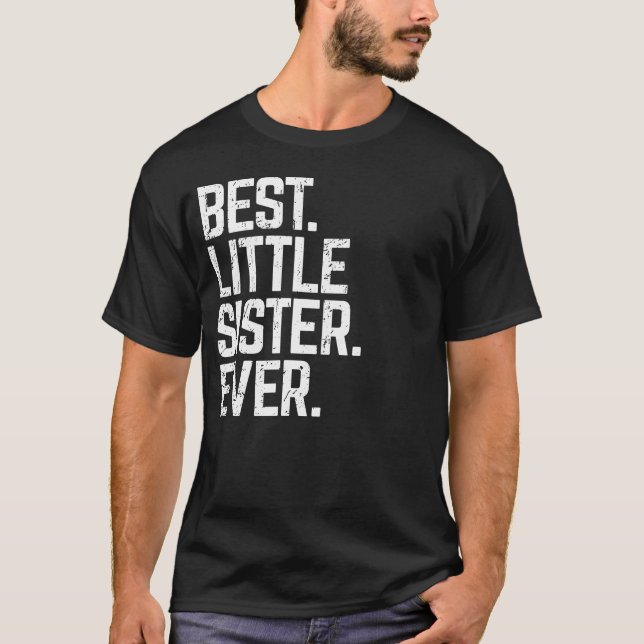 Bästa lilla syster någonsin Cute Funny Family Kärl T Shirt (Framsida)