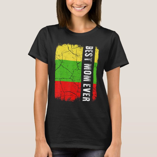 Bästa litauiska Mamma någonsin Litauen Flagga Mor T Shirt (Framsida)