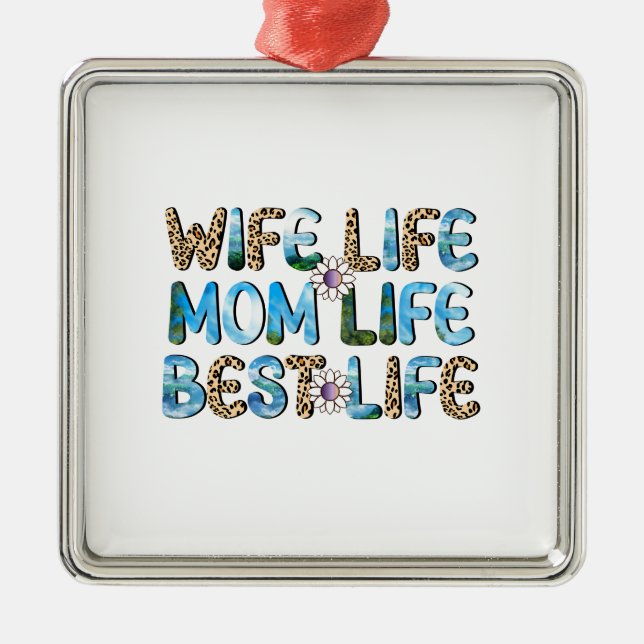 Bästa livstid för fruar och Mamma Julgransprydnad Metall (Framsidan)