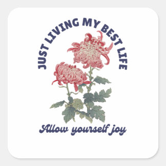 Bästa livstid fyrkantigt klistermärke