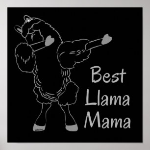BÄSTA LLAMA MAMMA lustig mors dag-presentidé Poster