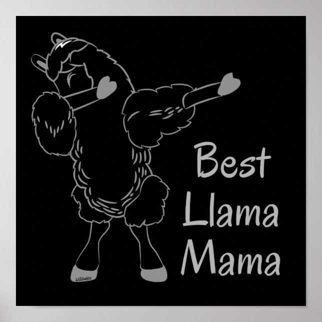 BÄSTA LLAMA MAMMA lustig mors dag-presentidé Poster (Framsidan)