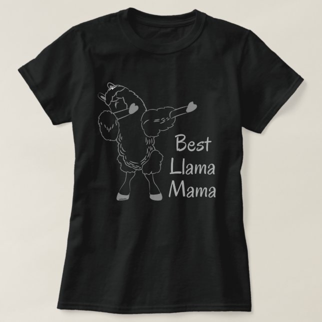 BÄSTA LLAMA MAMMA lustig mors dag-presentidé T Shirt (Design framsida)