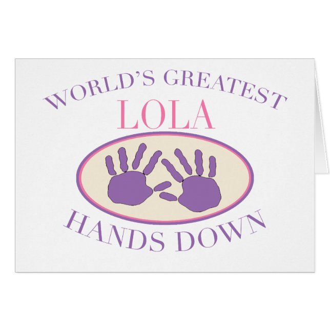Bästa Lola Hands Down T-shirt Hälsningskort (Framsidan Horizontal)