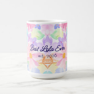 Bästa Lola Mors Dag Vattenfärg Blommig Kaffemugg