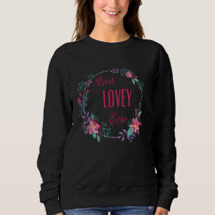 Bästa Lovey någonsin med Rosa Blommigt Roligt Most T Shirt