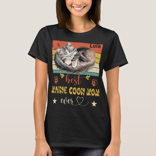 Bästa maine Coon Mamma Allnyfunny Cat Mamma Cat Mo T Shirt (Framsida)