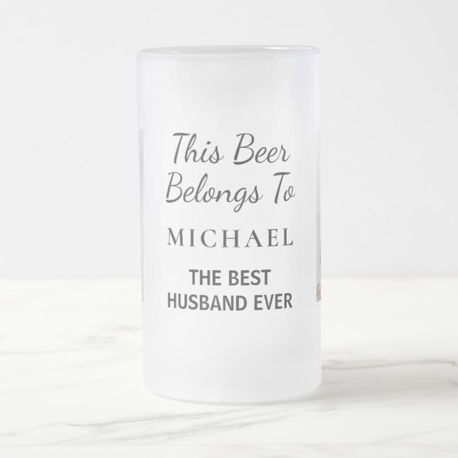 Bästa Make någonsin-foto Frostat Ölglas (Center)