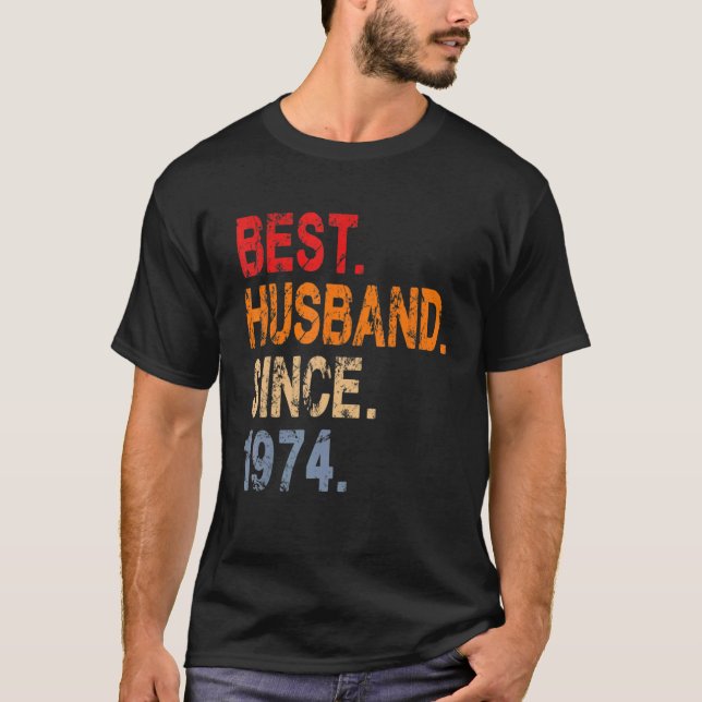 Bästa Make sedan 1974 48:e Bröllopsdagen Anniversa T Shirt (Framsida)