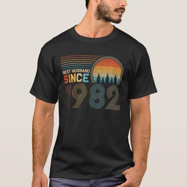 Bästa Make sedan 1982 Cute 40th Bröllop Annivers T Shirt (Framsida)