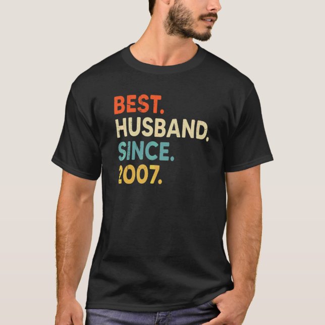 Bästa Make sedan 2007 15:e Bröllop-årsdagen V T Shirt (Framsida)