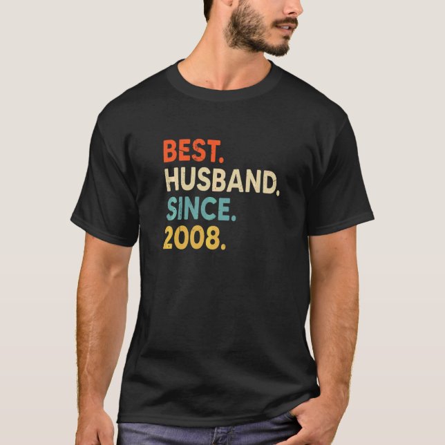 Bästa Make sedan 2008 14:e Bröllop-årsdagen V T Shirt (Framsida)