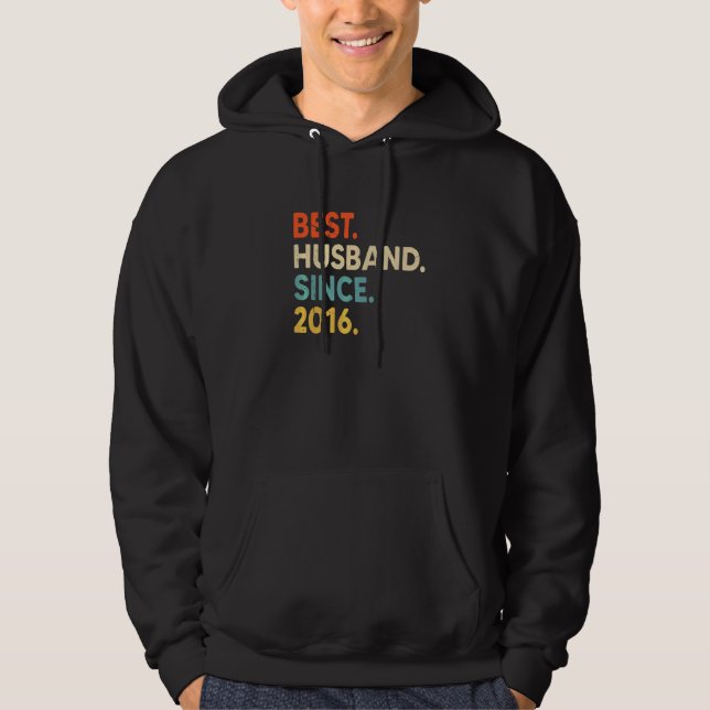 Bästa Make sedan 2016 6e Bröllop-årsdagen VI Hoodie (Framsida)