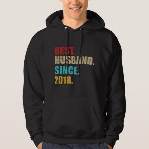 Bästa make sedan 2018 4-års bröllopsdag hoodie