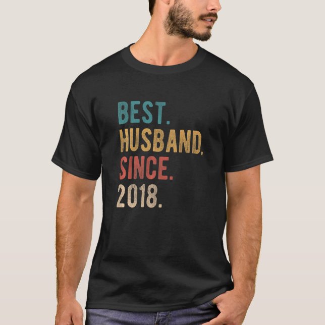 Bästa Make sedan 2018, fjärde Bröllop-årsdagen för T Shirt (Framsida)