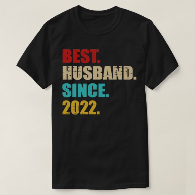 Bästa make sedan 2022 för första bröllop-årsdagen t shirt (Design framsida)