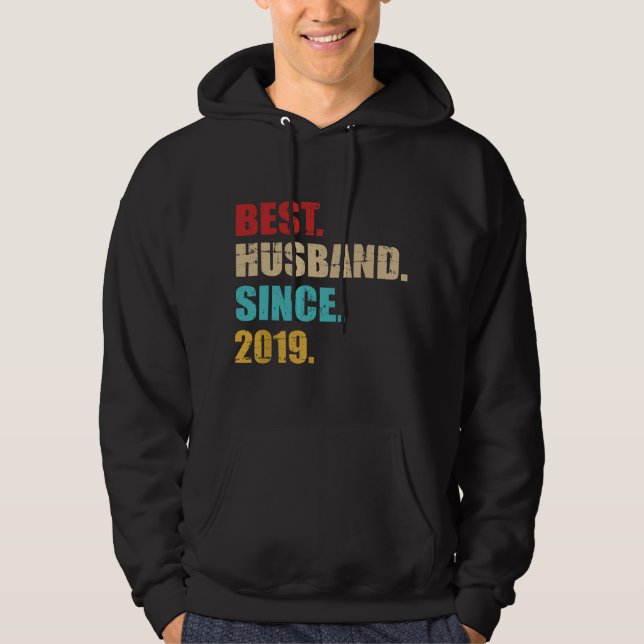 Bästa maken sedan 2019 3-års bröllopsdag hoodie (Framsida)