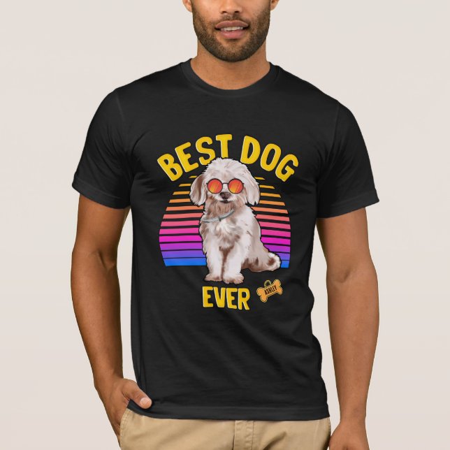 Bästa maltesiska Hund någonsin Retro T Shirt (Framsida)