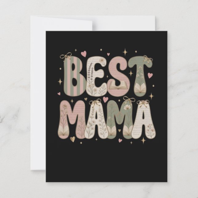Bästa Mama Boklig Blommig Litterär Design (Framsida)